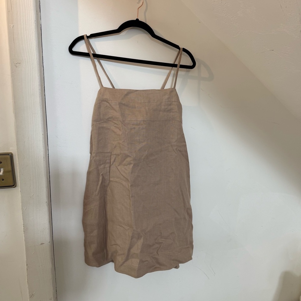 Banana Republic tan linen sheath dress
